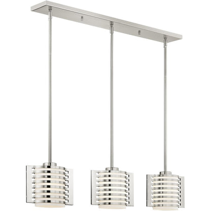 Three Light Dimmable Chandelier With Shades