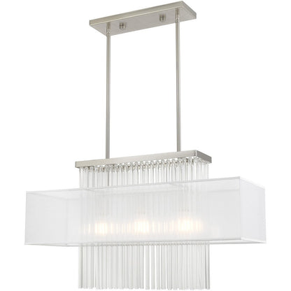 Three Light Dimmable Chandelier With Shades