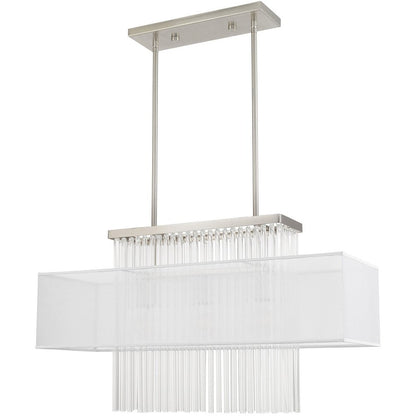 Three Light Dimmable Chandelier With Shades