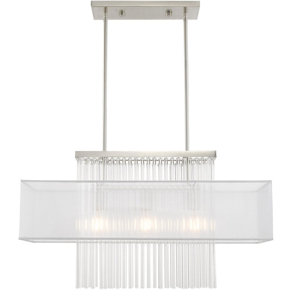 Three Light Dimmable Chandelier With Shades