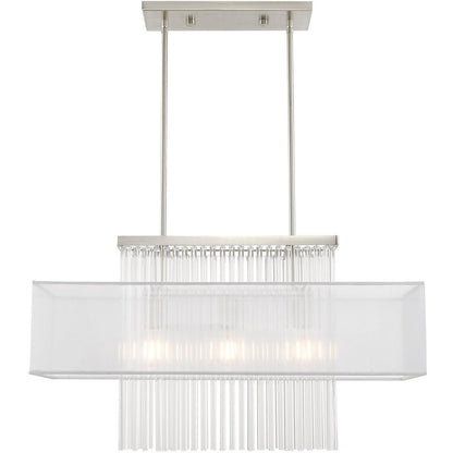 Three Light Dimmable Chandelier With Shades