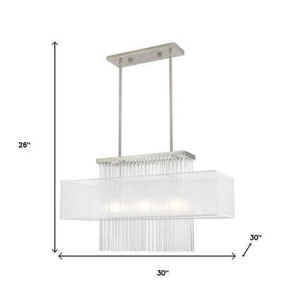 Three Light Dimmable Chandelier With Shades