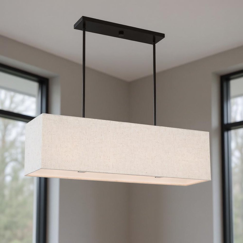 Four Light Dimmable Chandelier With Shades