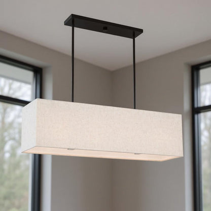 Four Light Dimmable Chandelier With Shades