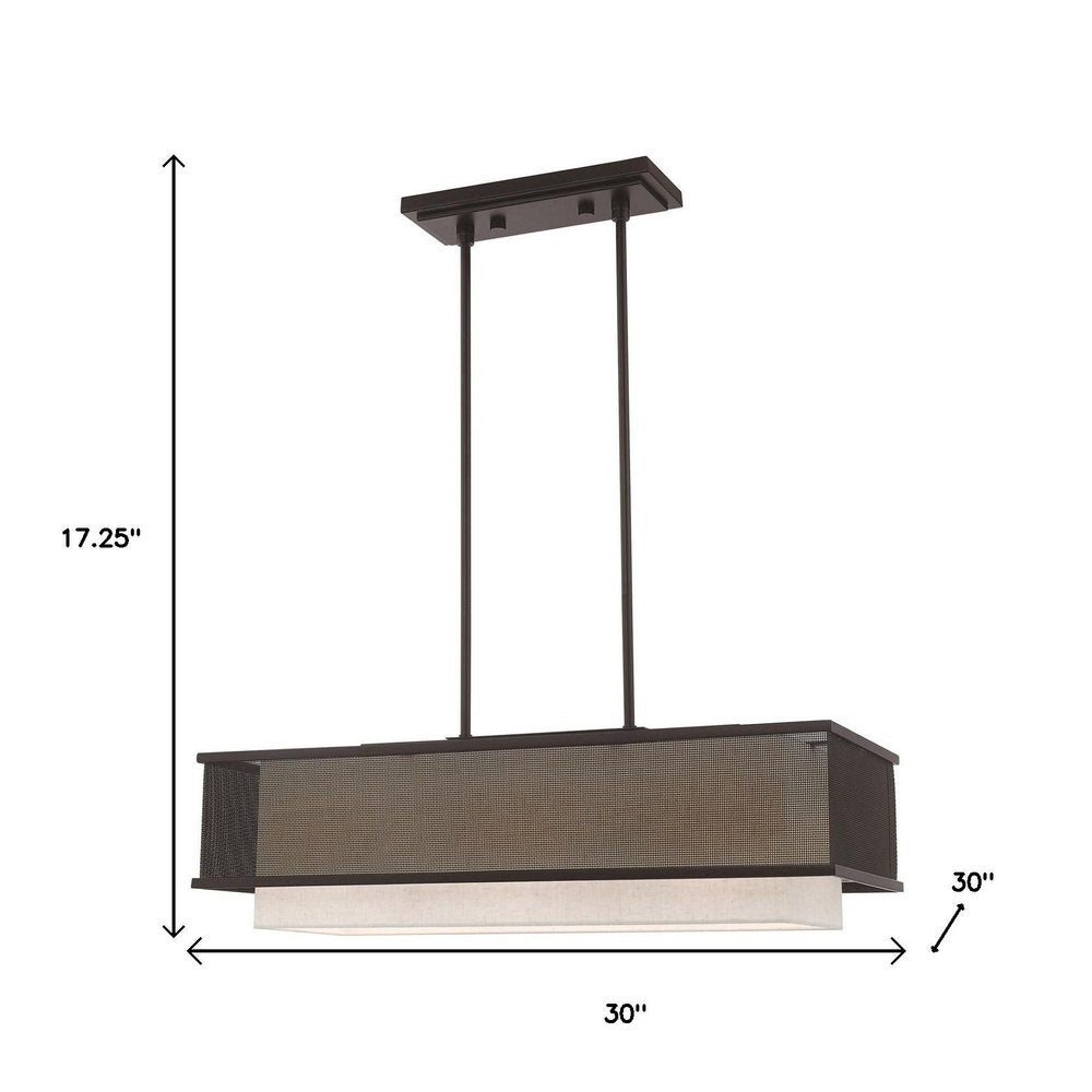Bronze Three Light Dimmable Chandelier With Shades