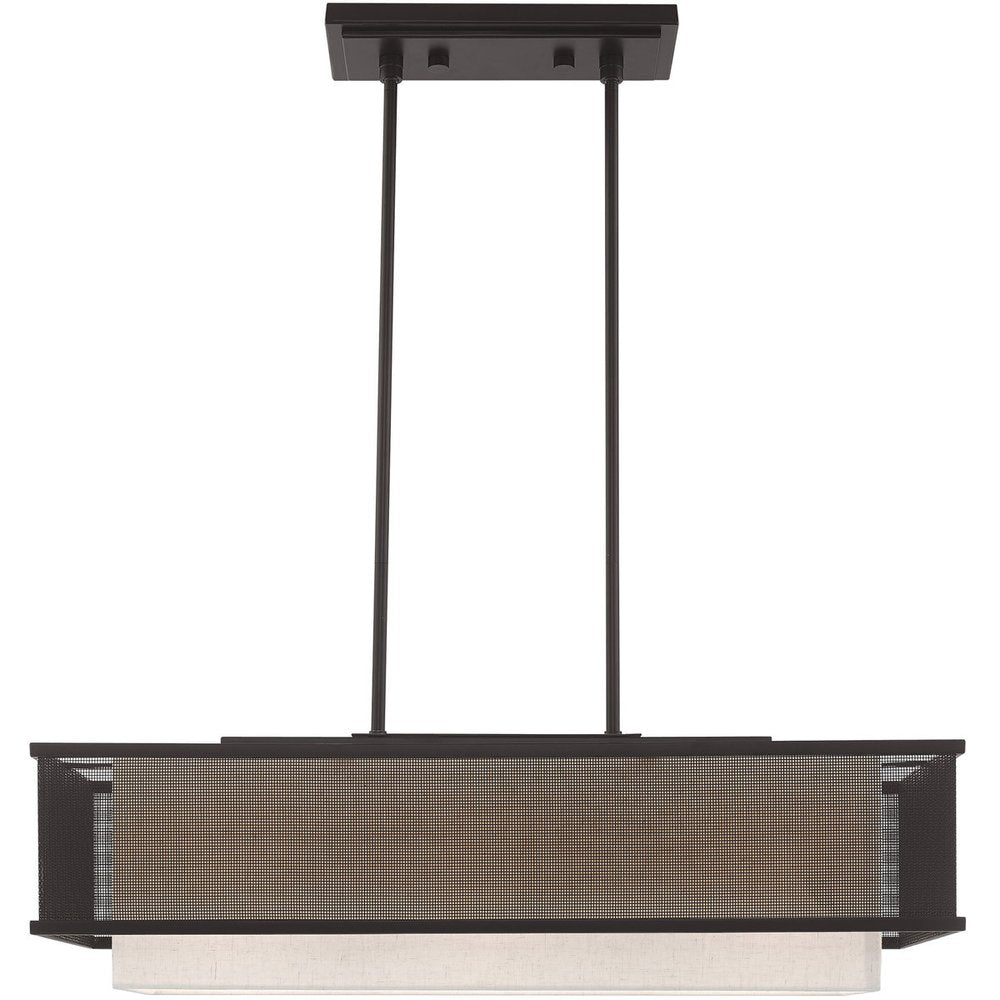 Bronze Three Light Dimmable Chandelier With Shades