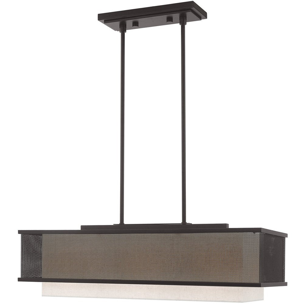 Bronze Three Light Dimmable Chandelier With Shades