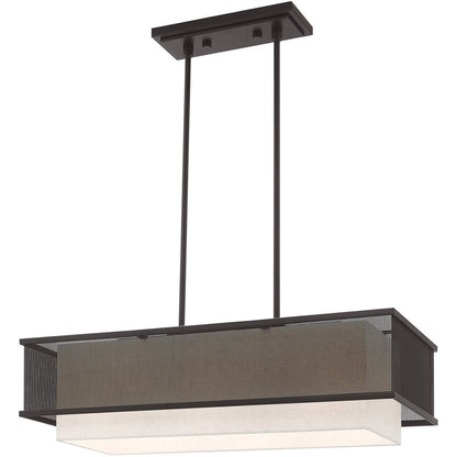 Bronze Three Light Dimmable Chandelier With Shades