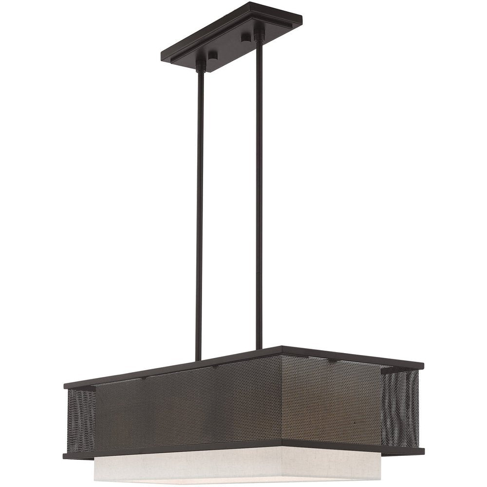 Bronze Three Light Dimmable Chandelier With Shades