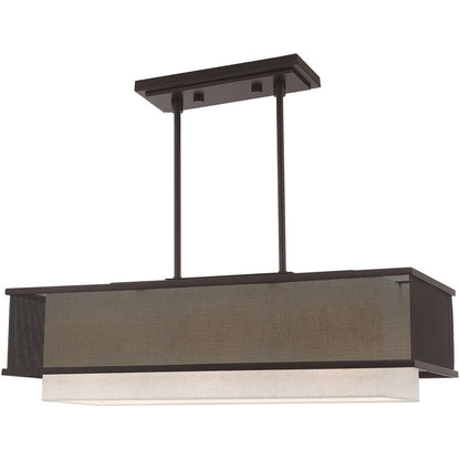 Bronze Three Light Dimmable Chandelier With Shades