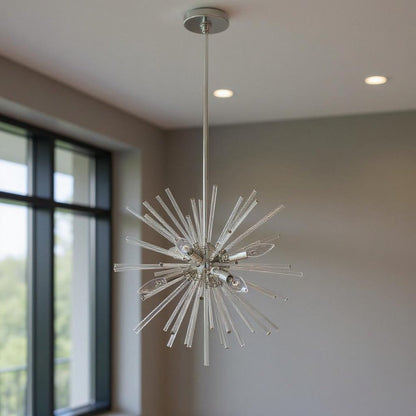 Six Light Dimmable Chandelier With Shades