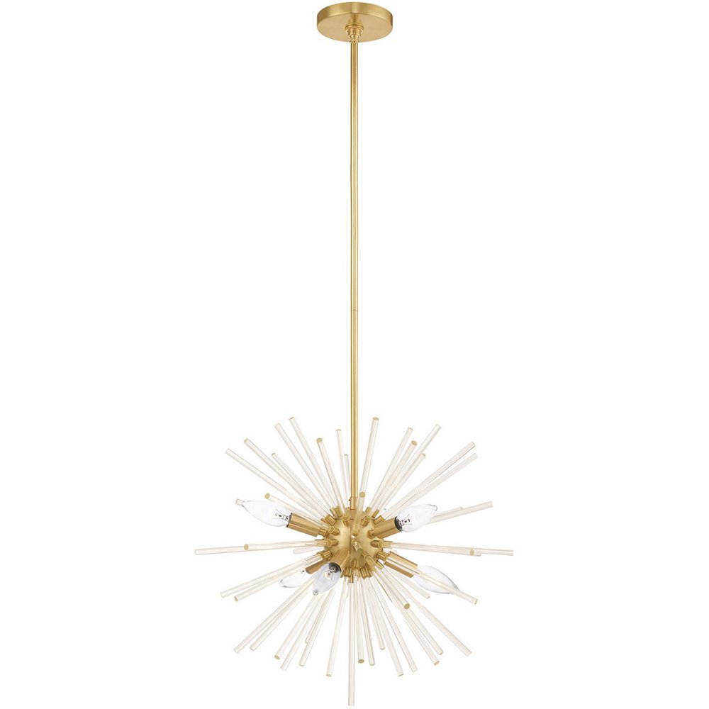 Six Light Dimmable Chandelier With Shades