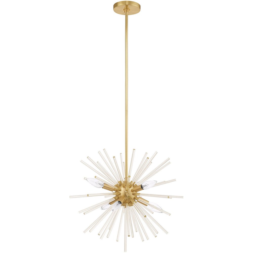 Six Light Dimmable Chandelier With Shades