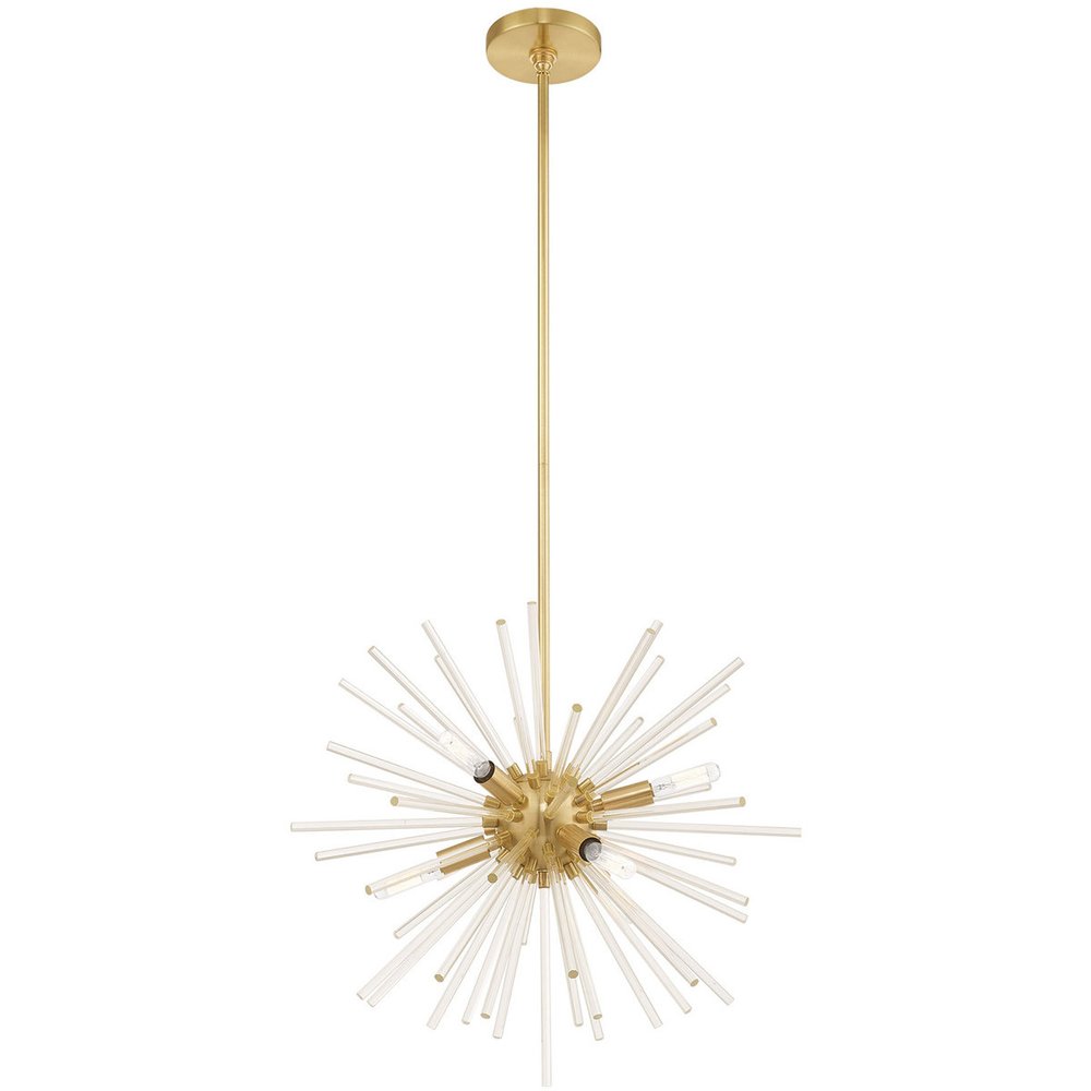 Six Light Dimmable Chandelier With Shades