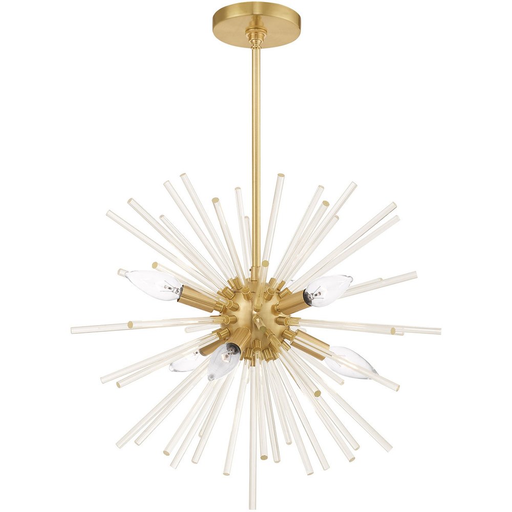 Six Light Dimmable Chandelier With Shades