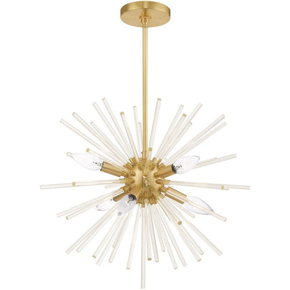 Six Light Dimmable Chandelier With Shades