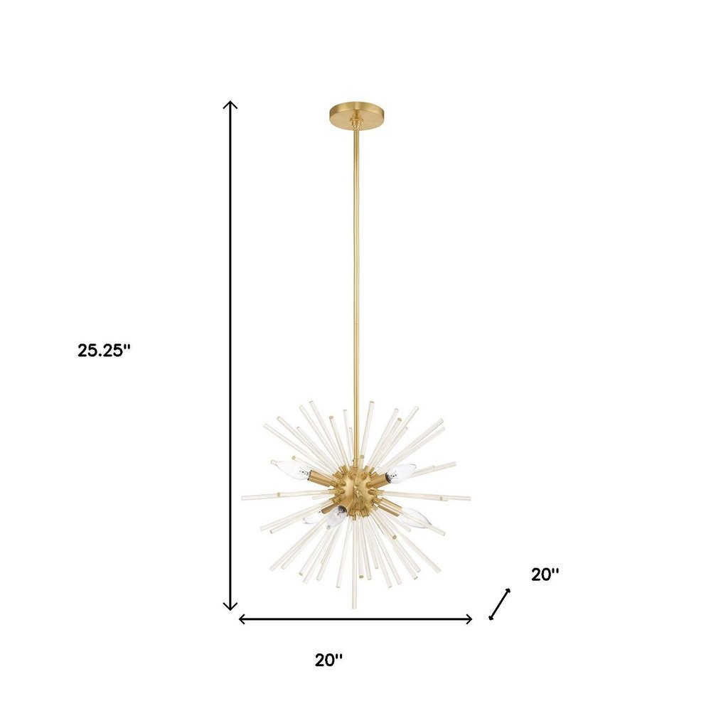 Six Light Dimmable Chandelier With Shades