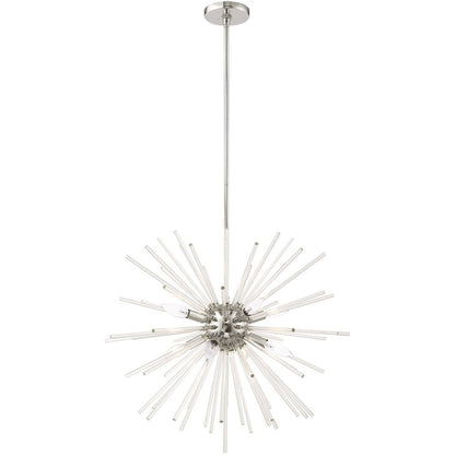 Eight Light Dimmable Chandelier With Shades