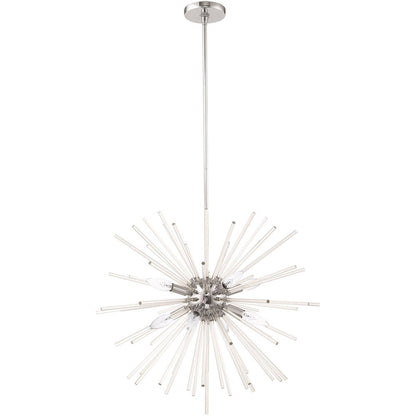 Eight Light Dimmable Chandelier With Shades