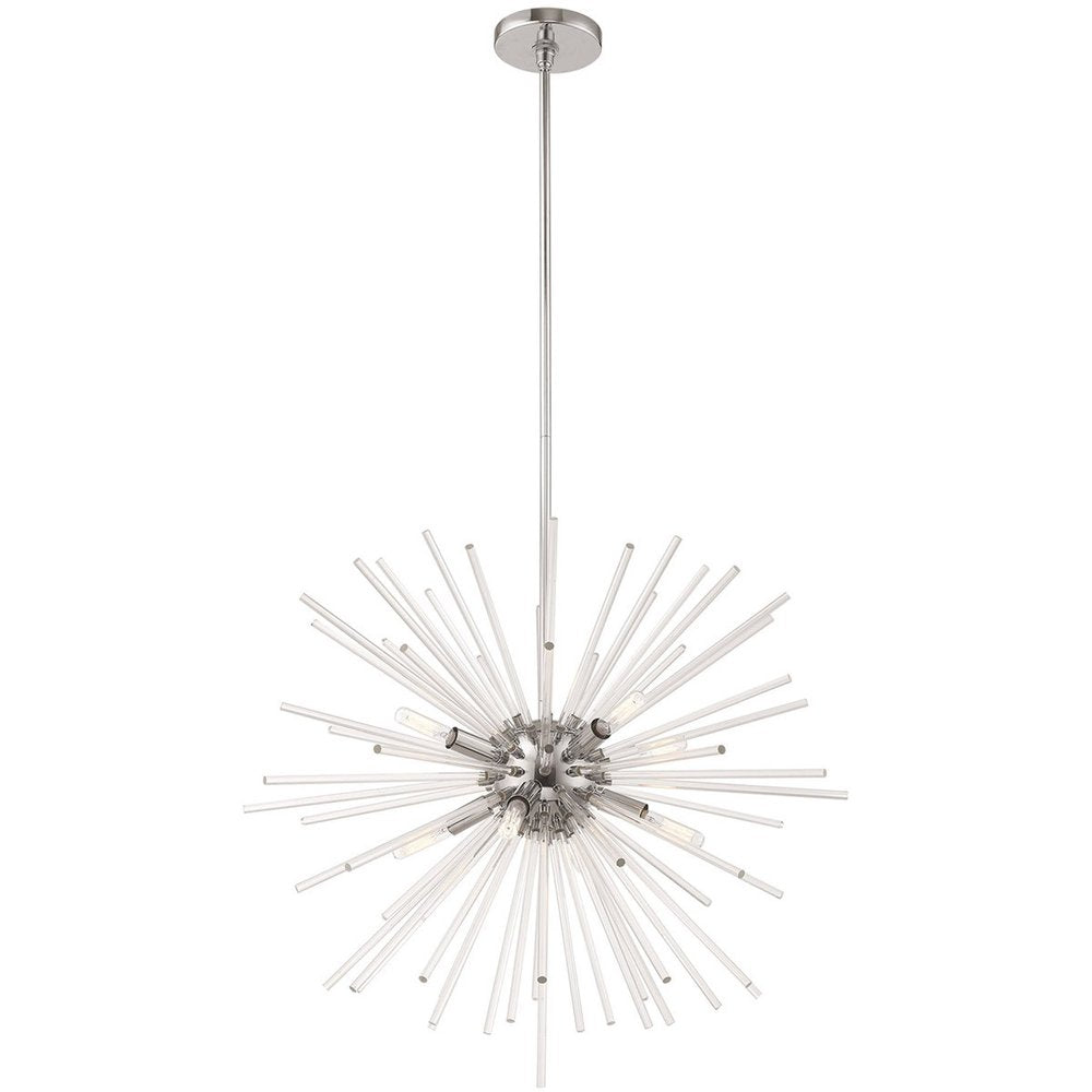 Eight Light Dimmable Chandelier With Shades