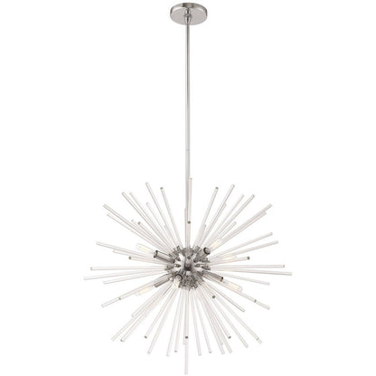 Eight Light Dimmable Chandelier With Shades