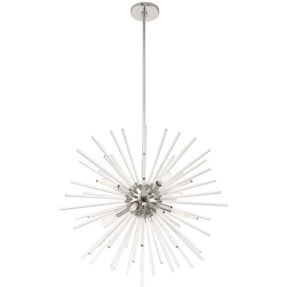 Eight Light Dimmable Chandelier With Shades