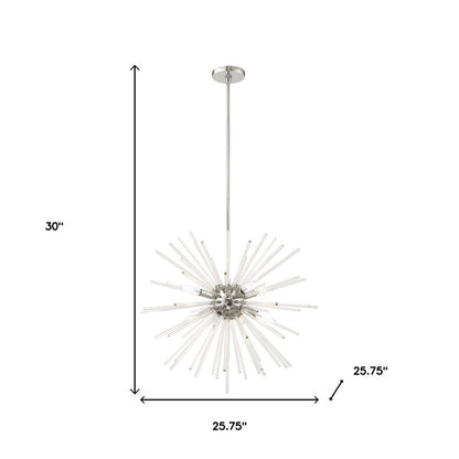 Eight Light Dimmable Chandelier With Shades