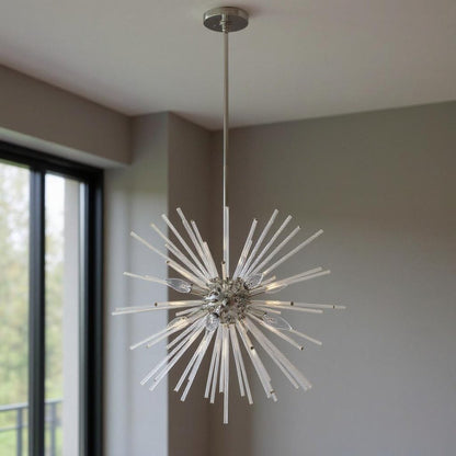Eight Light Dimmable Chandelier With Shades