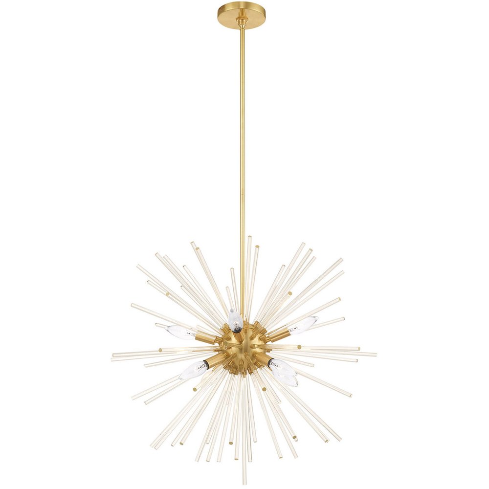Eight Light Dimmable Chandelier With Shades