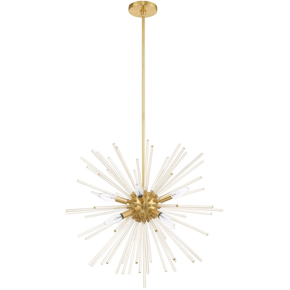 Eight Light Dimmable Chandelier With Shades