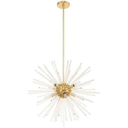 Eight Light Dimmable Chandelier With Shades