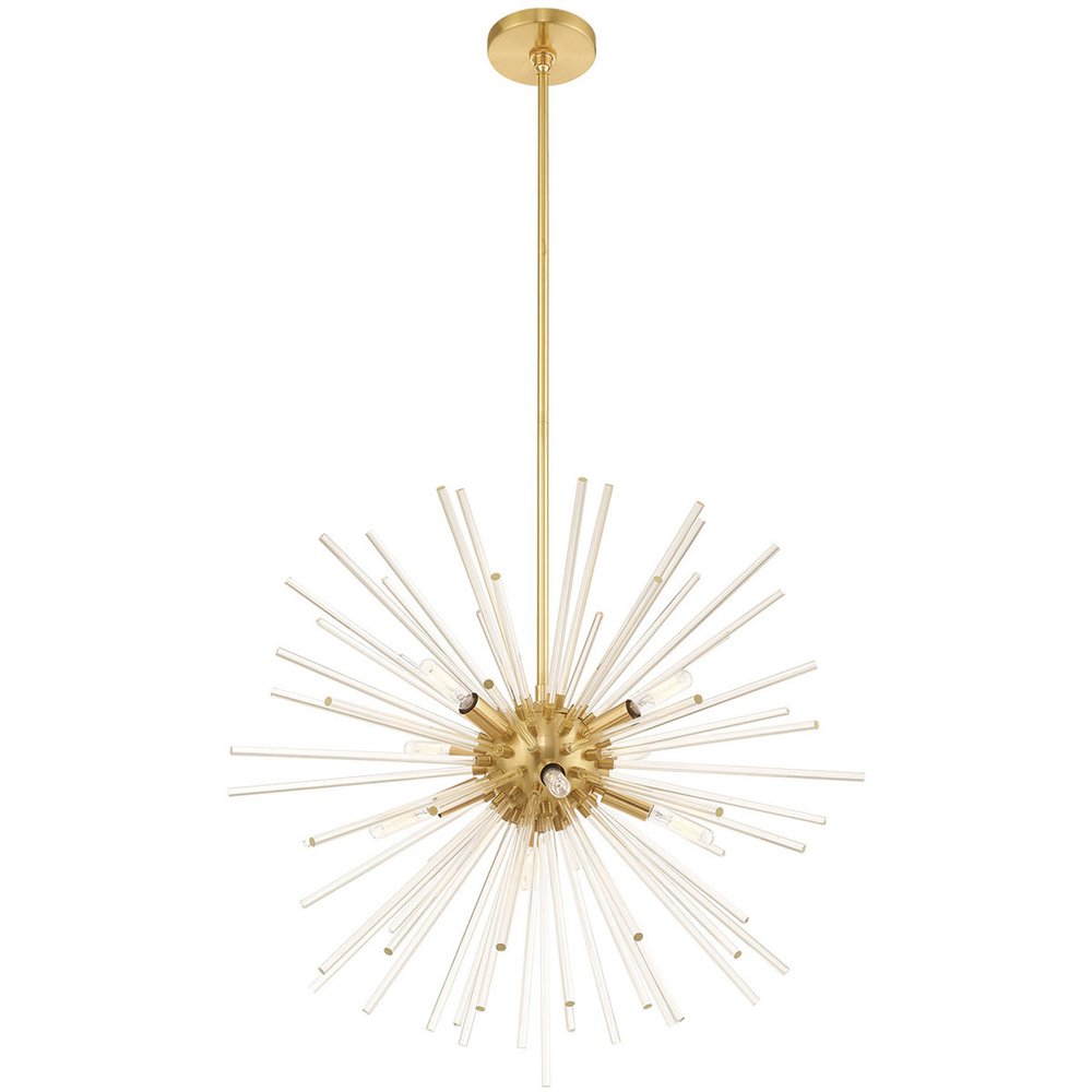 Eight Light Dimmable Chandelier With Shades