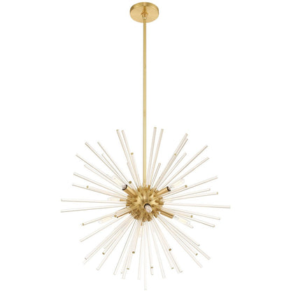 Eight Light Dimmable Chandelier With Shades