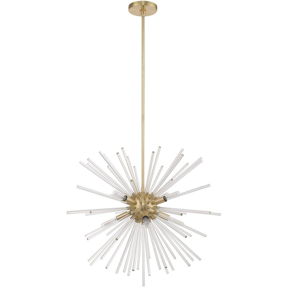 Eight Light Dimmable Chandelier With Shades