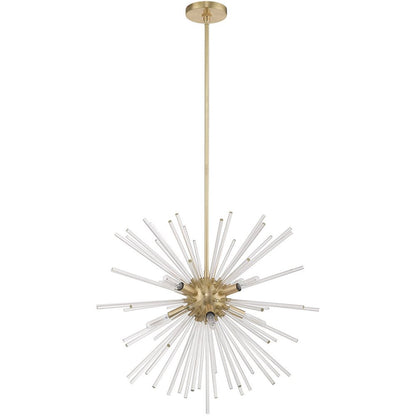 Eight Light Dimmable Chandelier With Shades