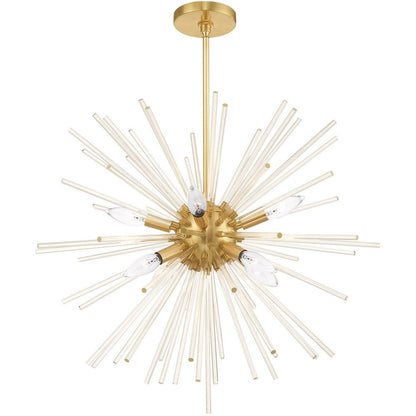 Eight Light Dimmable Chandelier With Shades