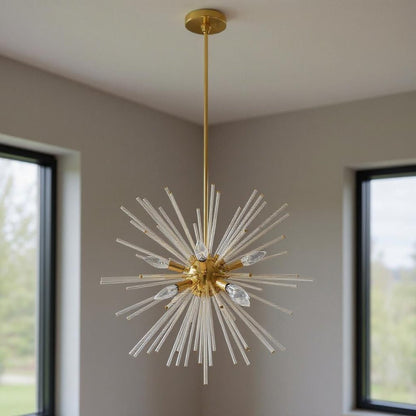 Eight Light Dimmable Chandelier With Shades