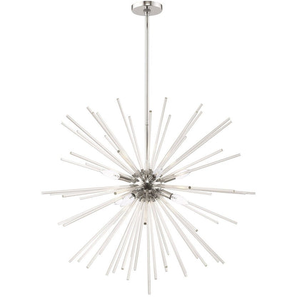 Eight Light Dimmable Chandelier With Shades