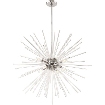 Eight Light Dimmable Chandelier With Shades