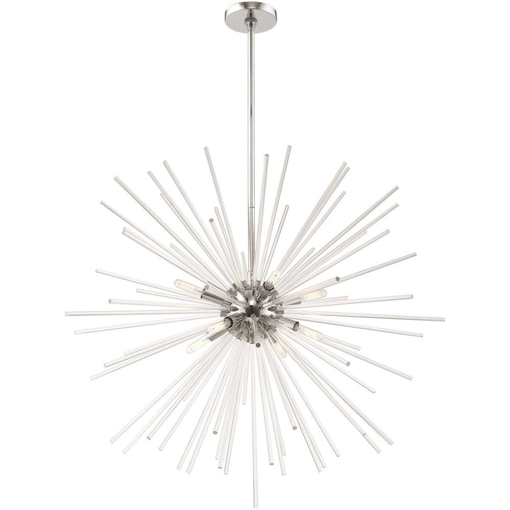 Eight Light Dimmable Chandelier With Shades
