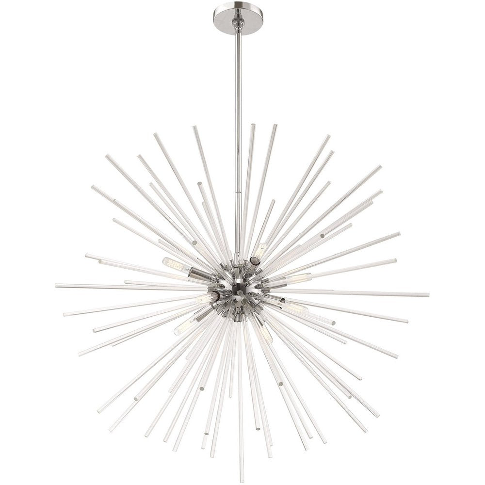 Eight Light Dimmable Chandelier With Shades