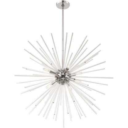 Eight Light Dimmable Chandelier With Shades