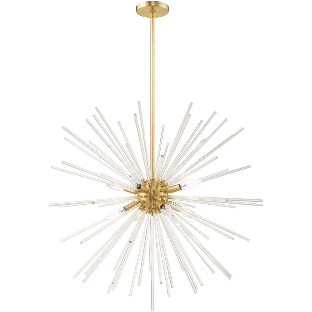 Eight Light Dimmable Chandelier With Shades