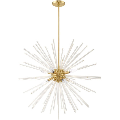 Eight Light Dimmable Chandelier With Shades