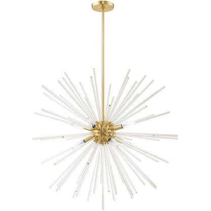 Eight Light Dimmable Chandelier With Shades