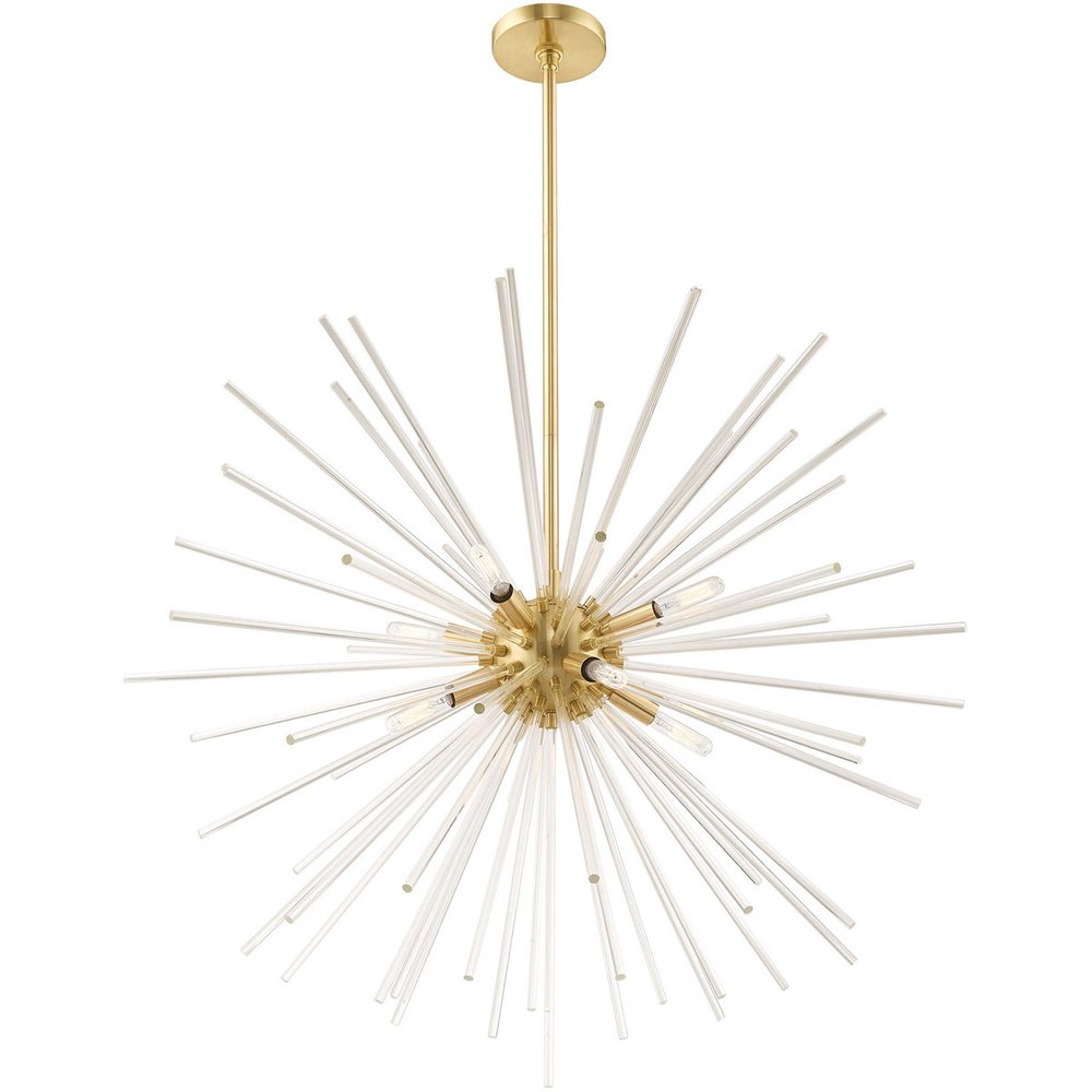 Eight Light Dimmable Chandelier With Shades