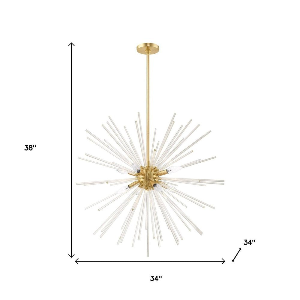Eight Light Dimmable Chandelier With Shades