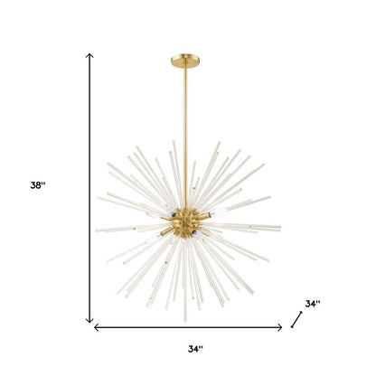 Eight Light Dimmable Chandelier With Shades