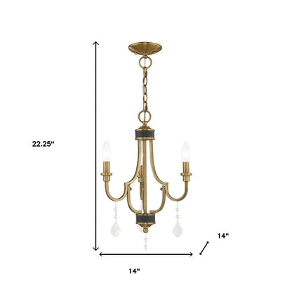 Three Light Dimmable Chandelier With Shades