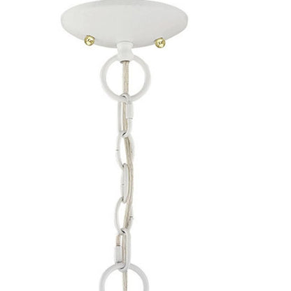White Three Light Dimmable Chandelier With Shades